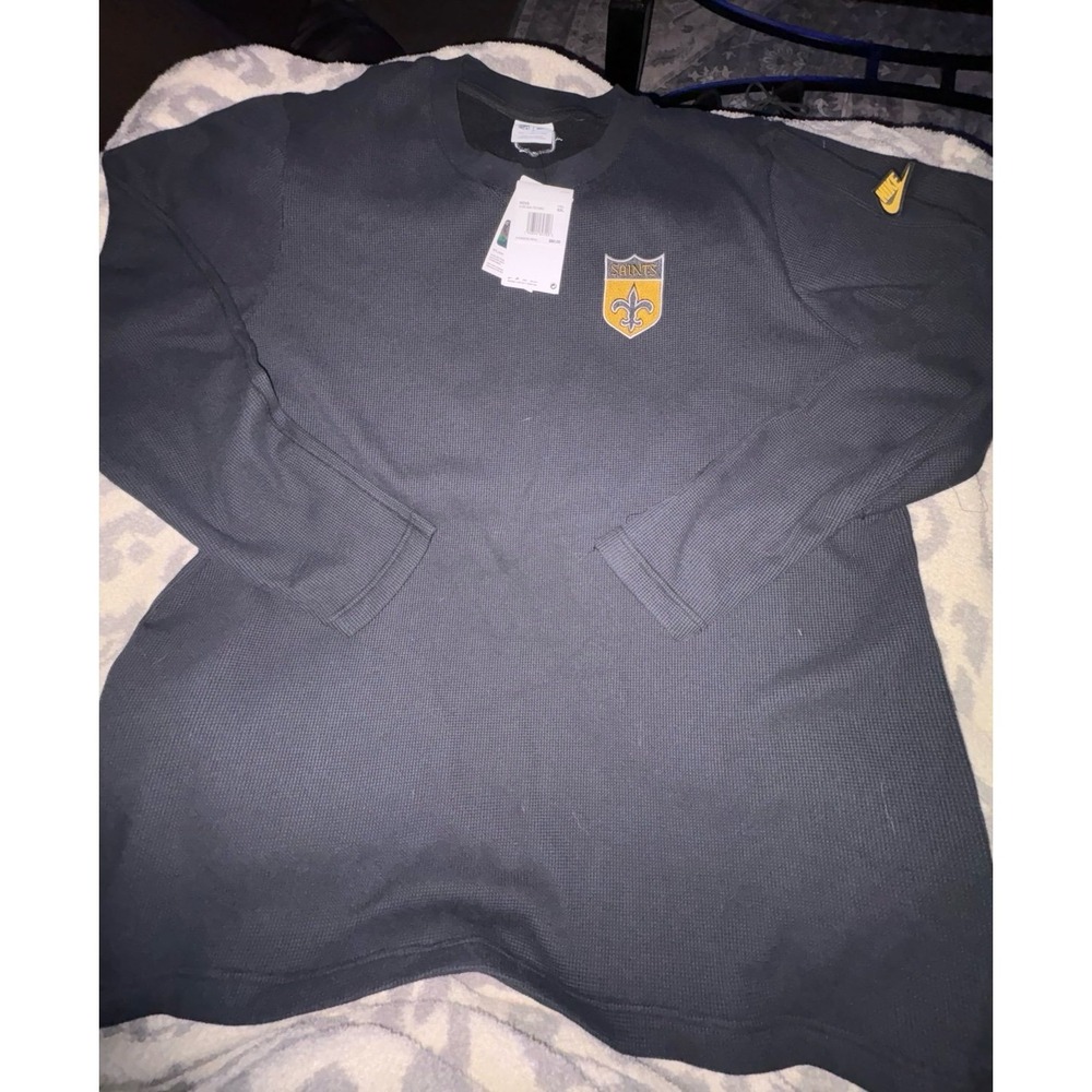 NEW men's XXL NFL Saints football long sleeve thermal lined with fleece NIKE